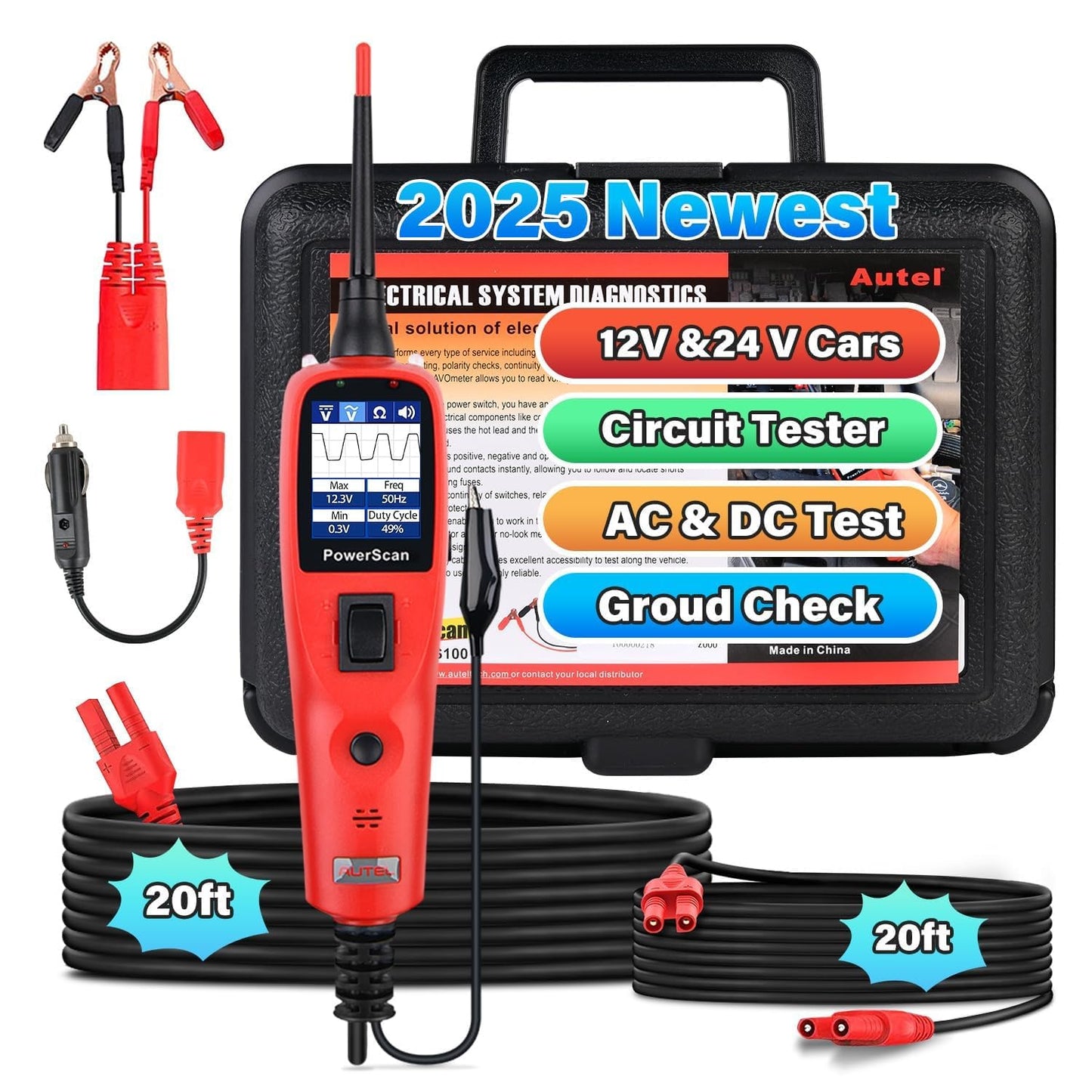 Autel PowerScan PS100 Automotive Circuit Tester for Easy Diagnostics