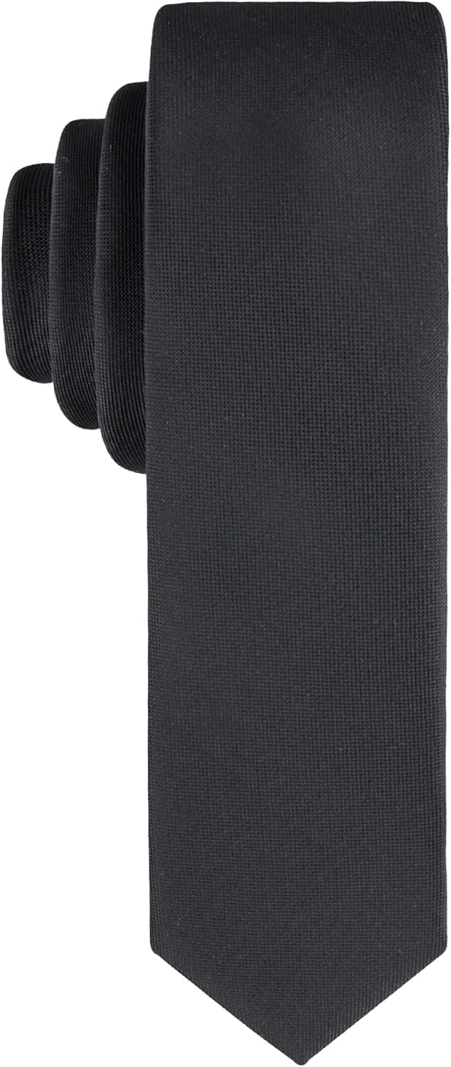 Calvin Klein Mens Black Solid Neckties for Work & Weddings