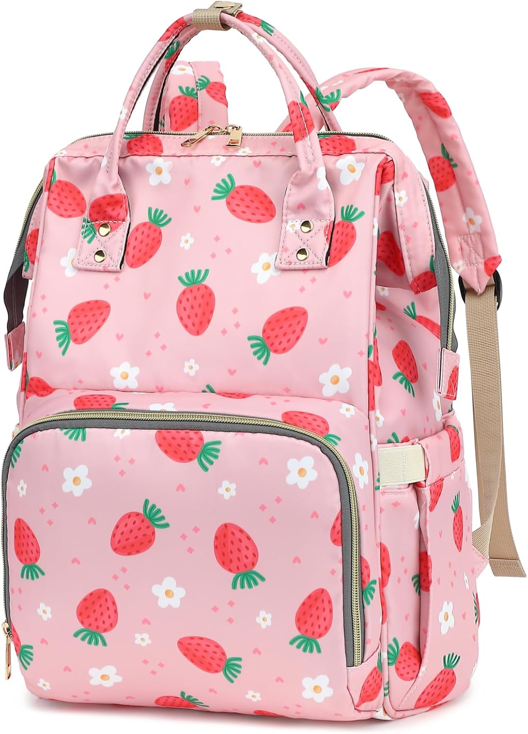 Strawberry Women Laptop Backpack for College and Travel Needs