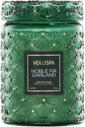 Noble Fir Garland Large Candle Jar for Holiday Ambiance
