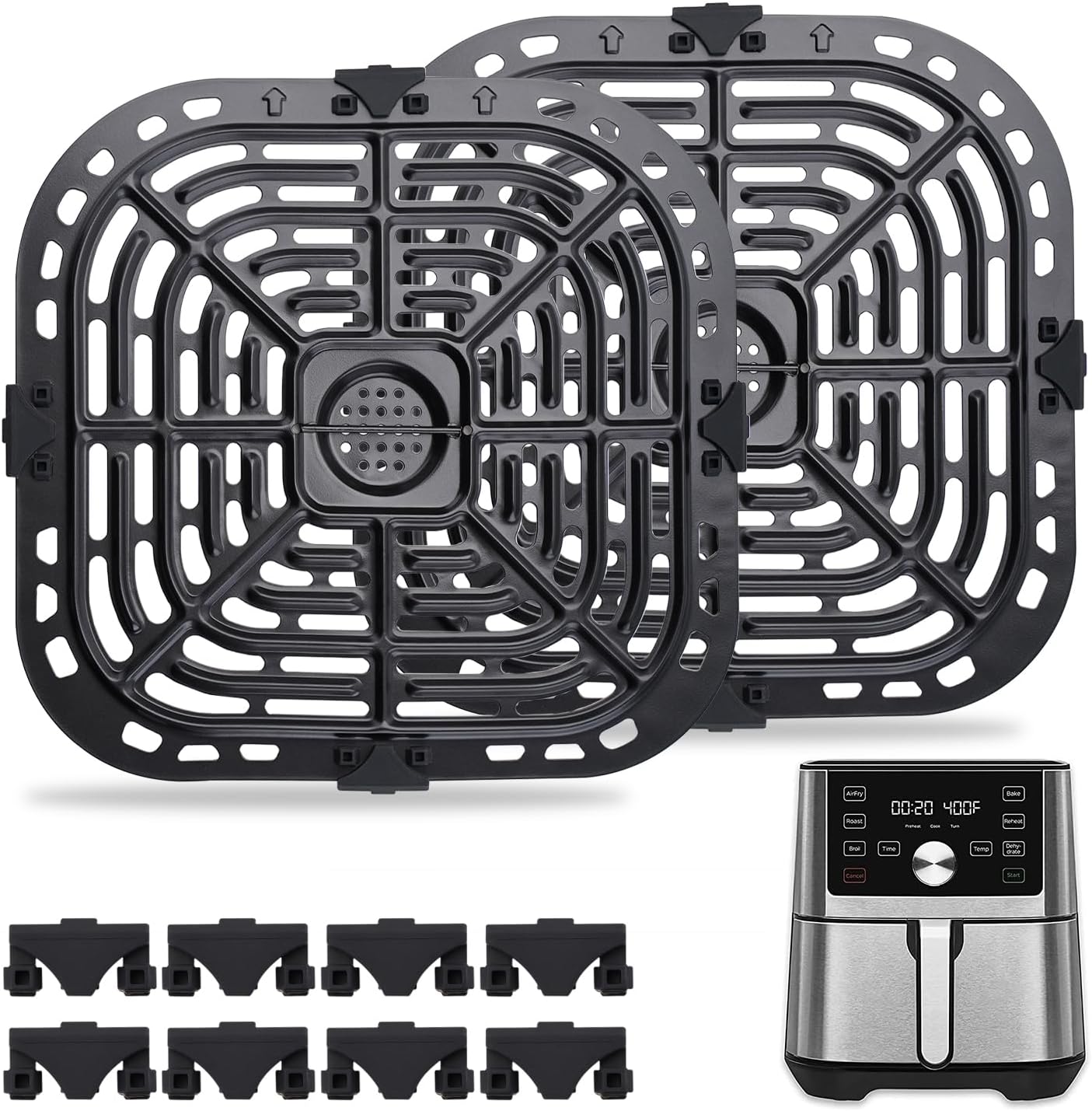 Non-Stick Grill Pan Duo for Instants Vortex Plus 6QT - Upgrade Your Air Fryer!