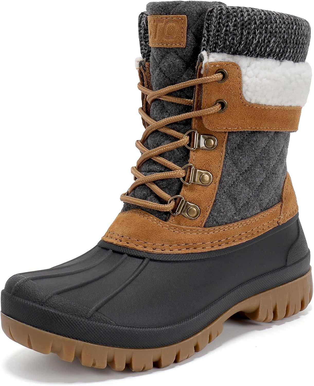 STQ Women's Duck Boots Waterproof Winter Snow Boot for Cold Weather