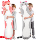 Long Cat Plush Body Pillow 5 Sizes - Extra Soft Kawaii Pink Cat