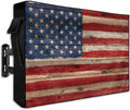60-65 in Retro American Flag Outdoor TV Cover - 600D Weatherproof