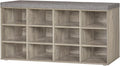 DINZI LVJ Shoe Bench 12 Cubbies Organizer - Compact Entryway Seat