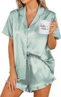 Ekouaer Womens Satin Pajamas Set - Soft Silk Shorts Set