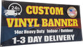 Custom Vinyl Banner 14oz Premium Coated Vinyl 6 x 3 ft - Heavy Duty
