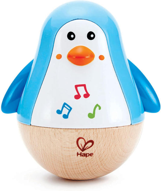 Hape Musical Penguin Wobbler | Colorful Melodies for Kids 6M+, 5 Roly Poly Toy