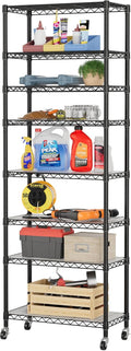 Garage Heavy Duty 8-Shelf Wire Unit - Adjustable Mobile Storage