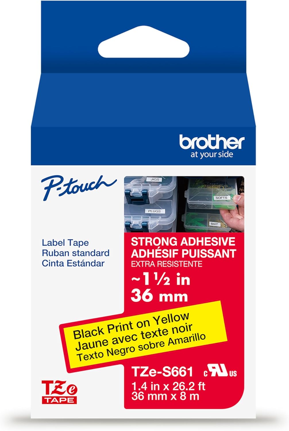 Brother P-Touch TZe Strong Adhesive Laminated Label Tape 1.5in
