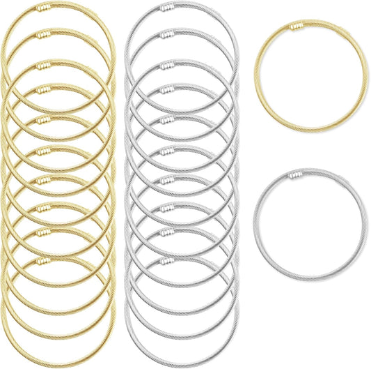 Stylish Stainless Steel Bracelet Set for Women - 20 Pcs
