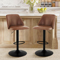 COLAMY Bar Stools Set of 2 - Adjustable Swivel Counter Chairs