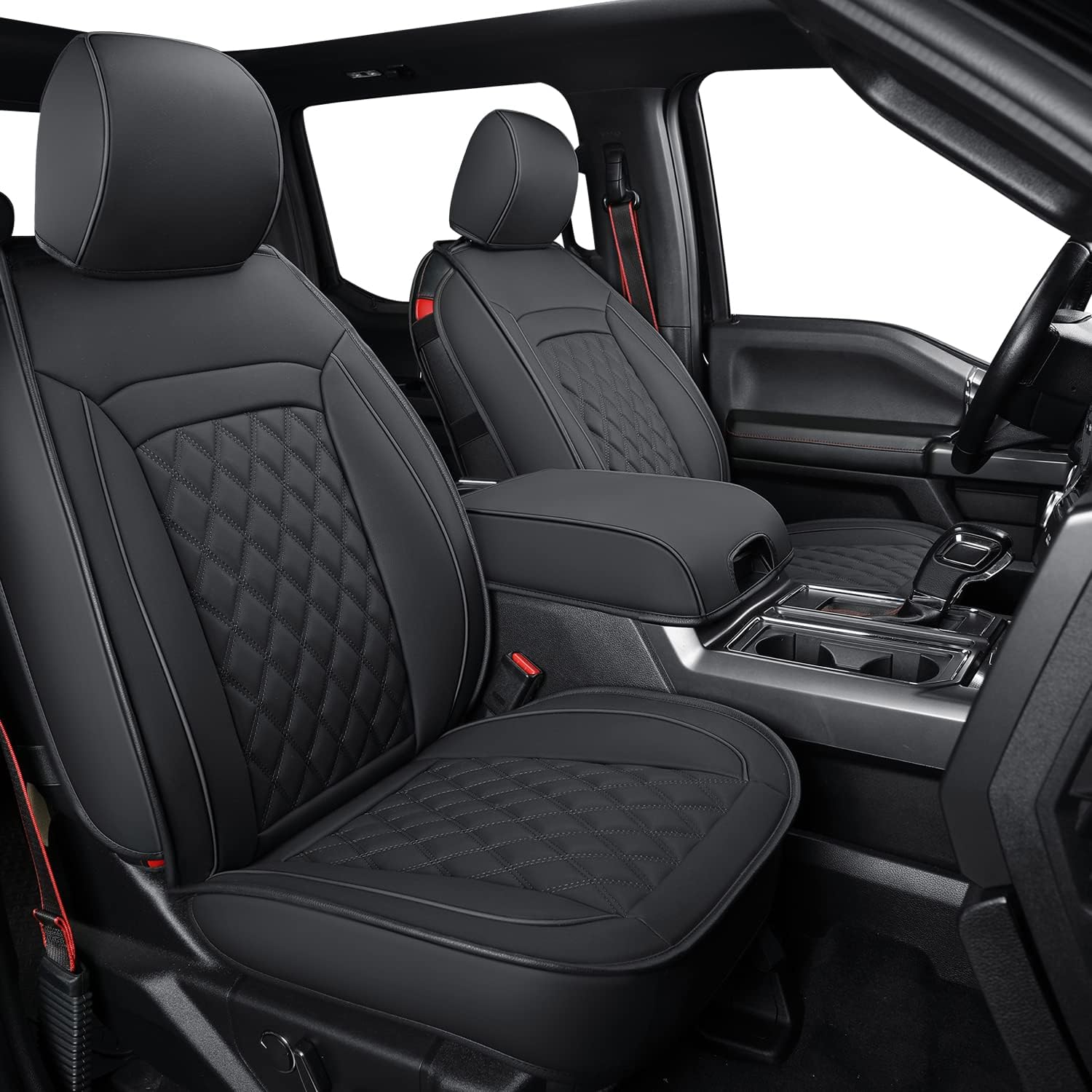 LUCKYMAN CLUB F150 Faux Leather Seat Covers for 2015-2025 F150