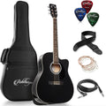 Ashthorpe Black Acoustic-Electric Guitar - Premium Tonewoods
