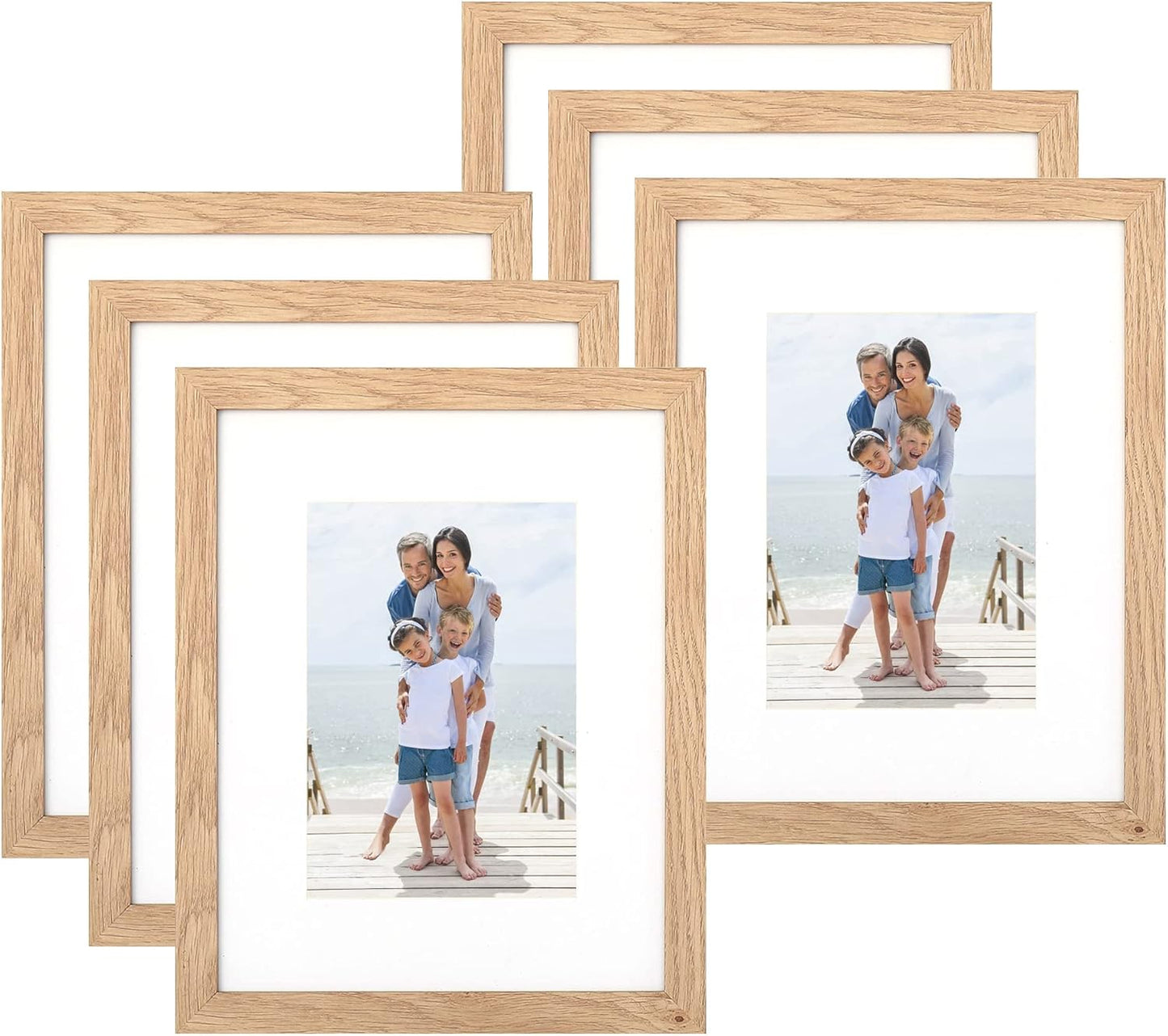8x10 Picture Frame Set of 6 for Wall Mounting or Tabletop Use