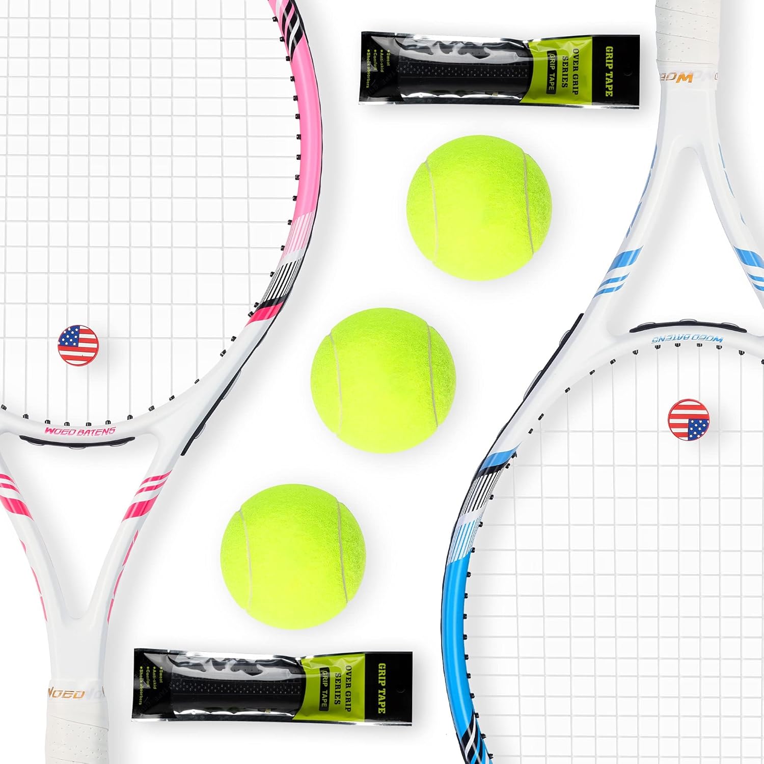 Pro Tennis Racket for Adults with 3 Balls and Accessories