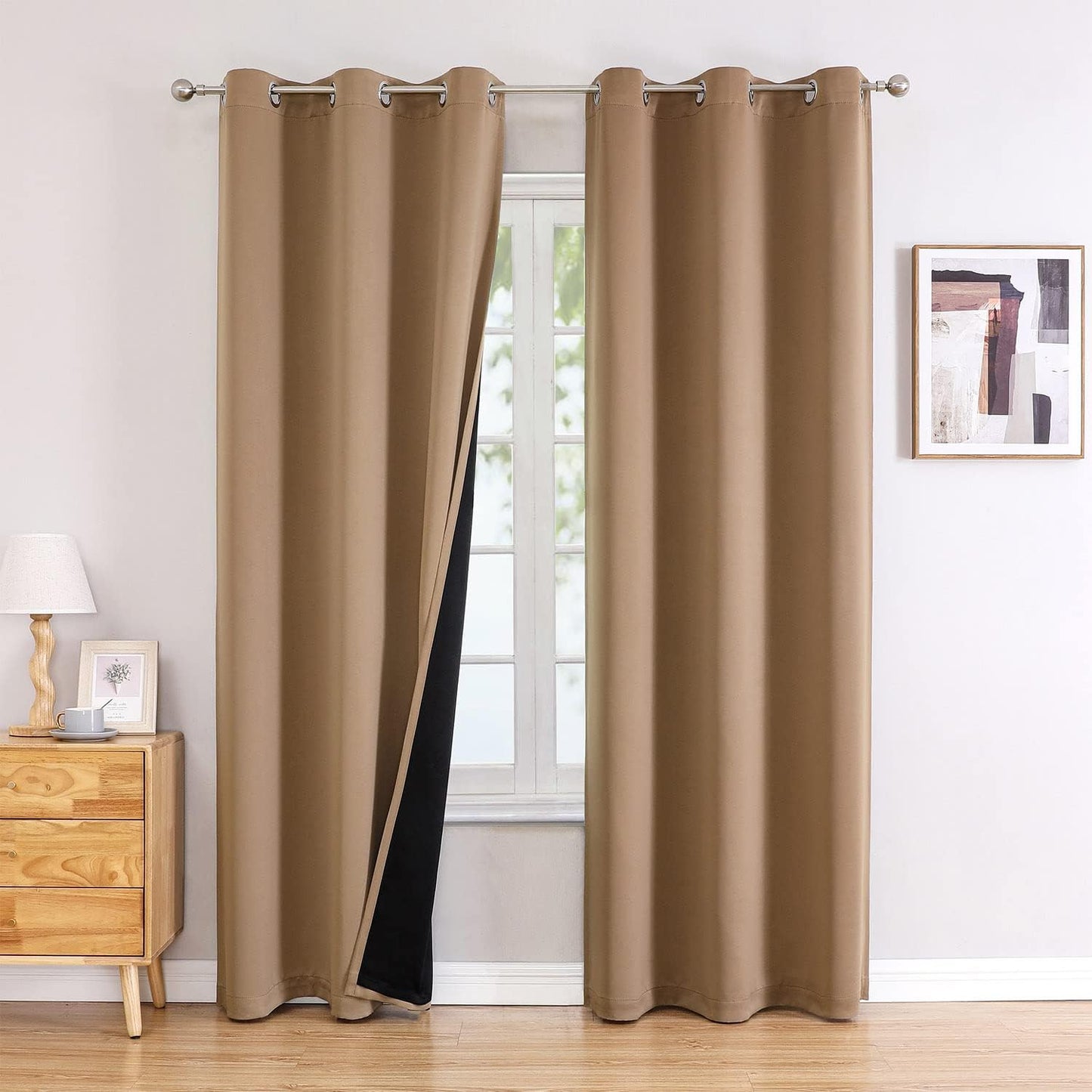 ChrisDowa 100% Blackout Curtains for Total Darkness and Comfort