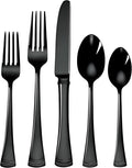 Lenox Portola Black 20-Piece Flatware Set - Mirror Finish Elegance