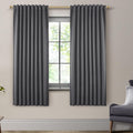 SHINELAND 76 in Blackout Dark Grey Curtains 2 Panels Set - Thermal