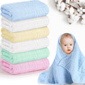 6 Pack Baby Muslin Bath Towels 43.3 in Square - Soft Large Swaddles