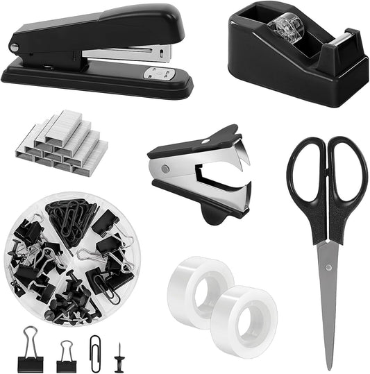 Modern Black Office Supplies Set - Stay Organized in Style!