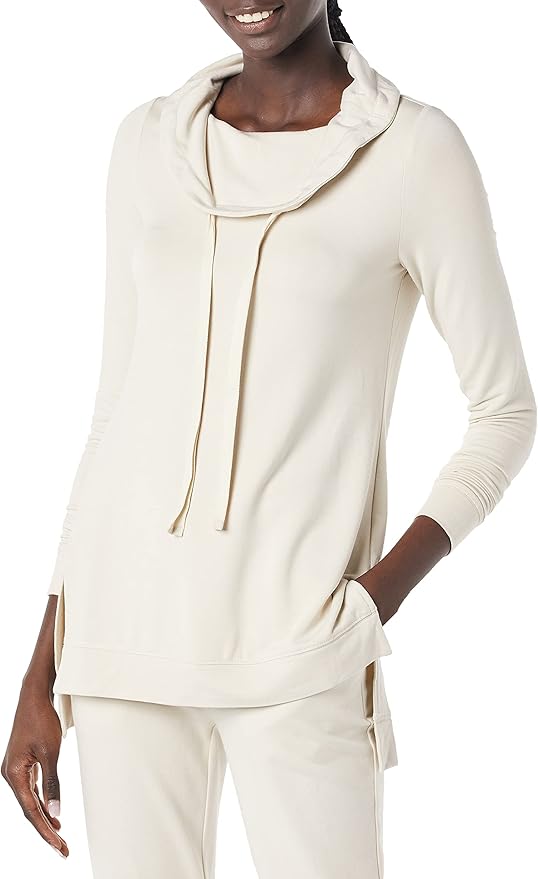 Supersoft Terry Long-Sleeve Funnel Neck Tunic for Women