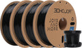 PETG Filament 1.75mm 4-Pack Black - Tough, Low-Warp Filament