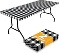 Smiry Picnic Table Cloth 2 Pack for 8ft Tables - Waterproof Fitted
