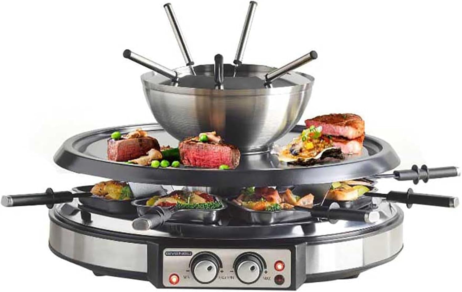 Electric Fondue Pot Sets with Barbecue Grill by GIVENEU