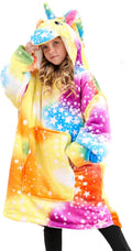 Unicorn Wearable Blanket Hoodie for Girls - Soft Sherpa Lined