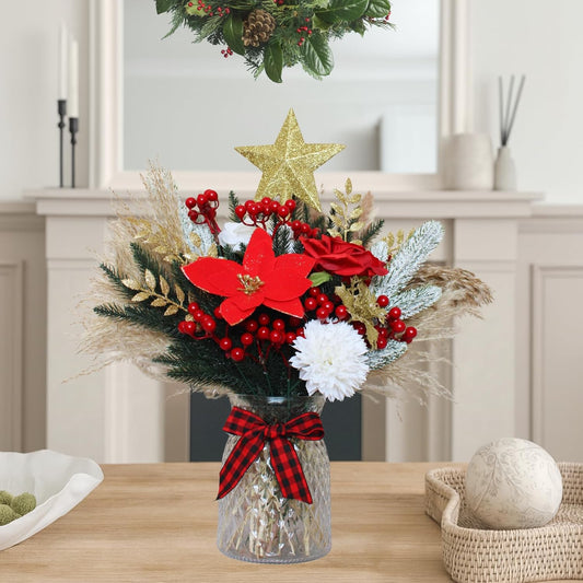 Stunning Holiday Table Decor with 100pcs Christmas Floral Arrangements