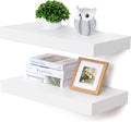 Deep Floating Shelves White 24 in x 12 in - Deep & Sturdy Shelf