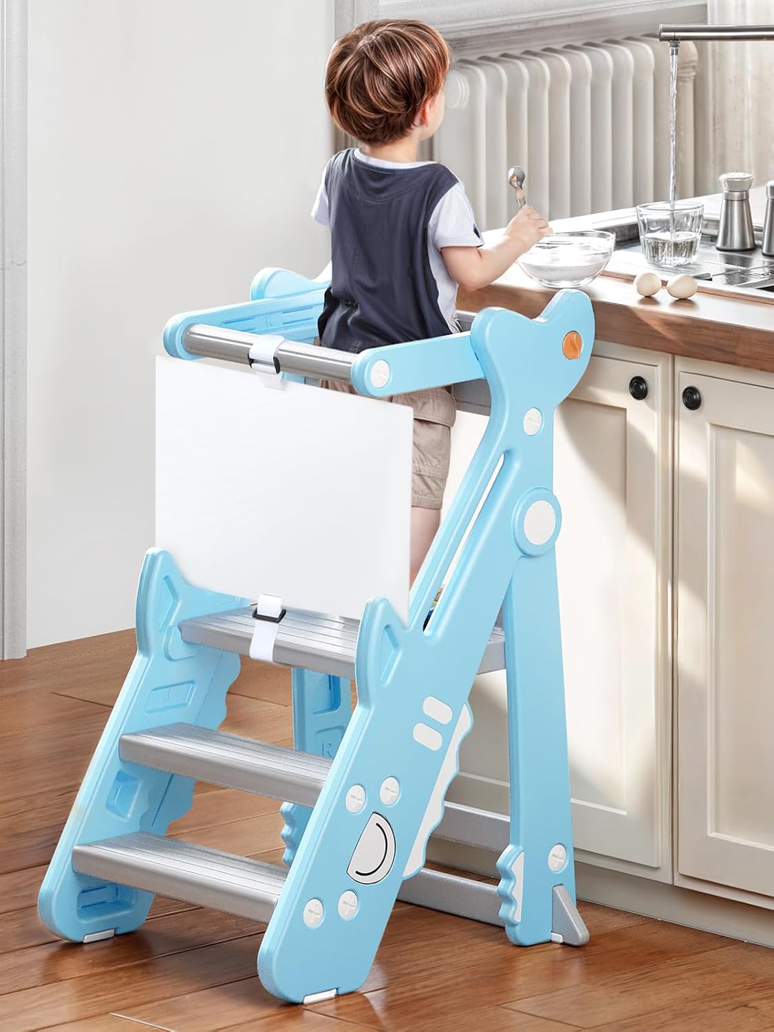 VBABY Foldable Toddler Tower - Adjustable Kitchen Stool for Kids