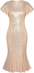 GRACE KARIN Womens Sequin Mermaid Dress - Elegant Sparkle for Events