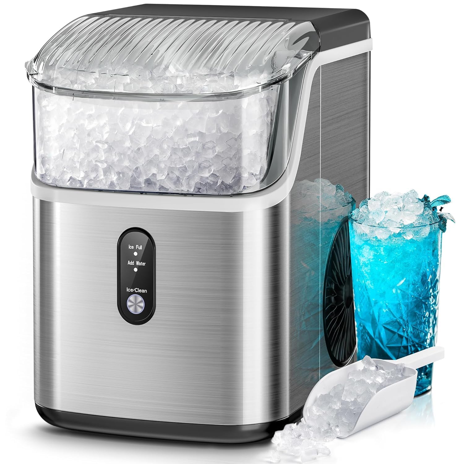 Kismile Nugget Ice Maker Machine for Home Use, 35lbs/Day