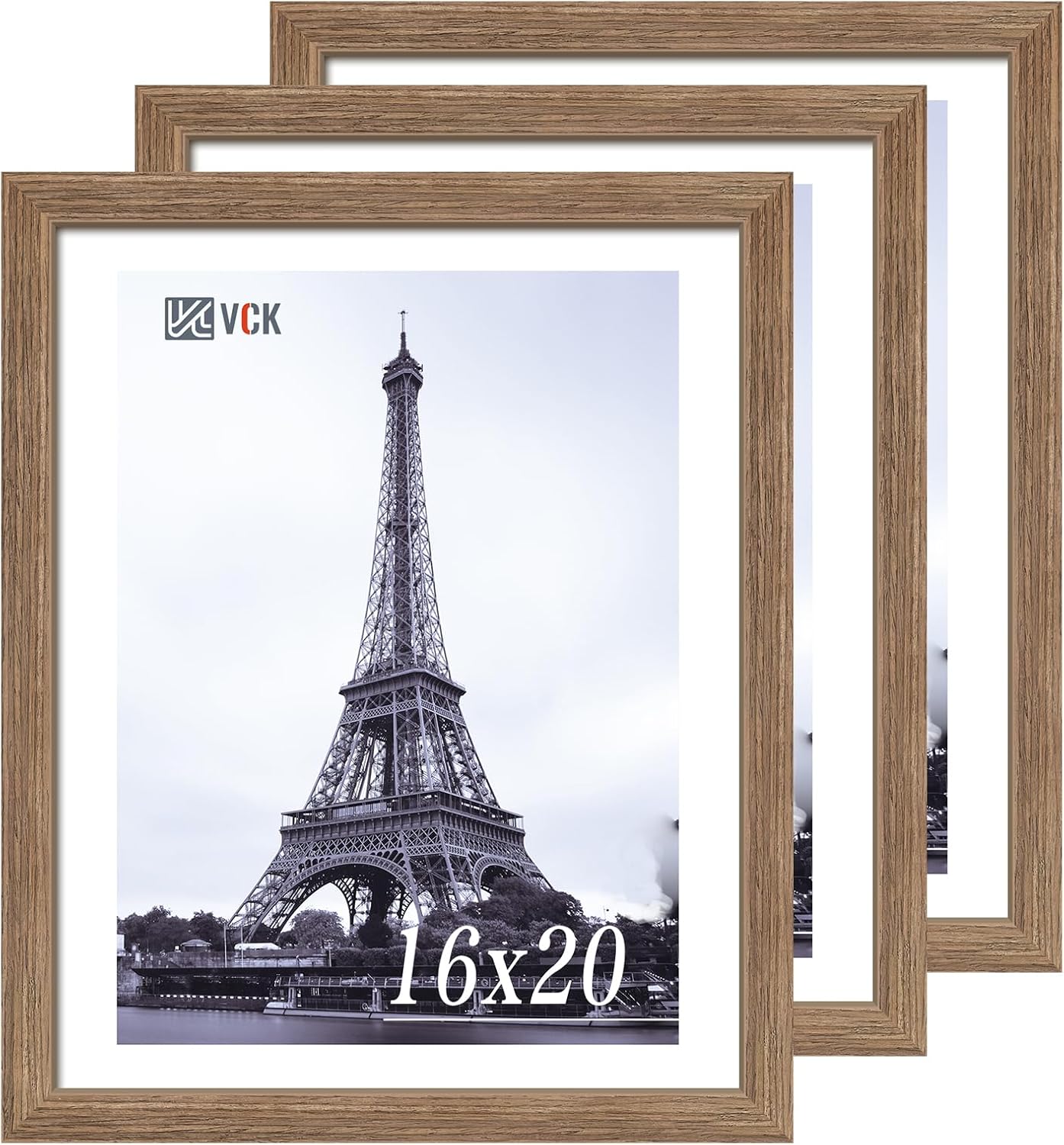 VCK 16x20 Picture Frames for Wall - Brown Walnut Wood Elegance