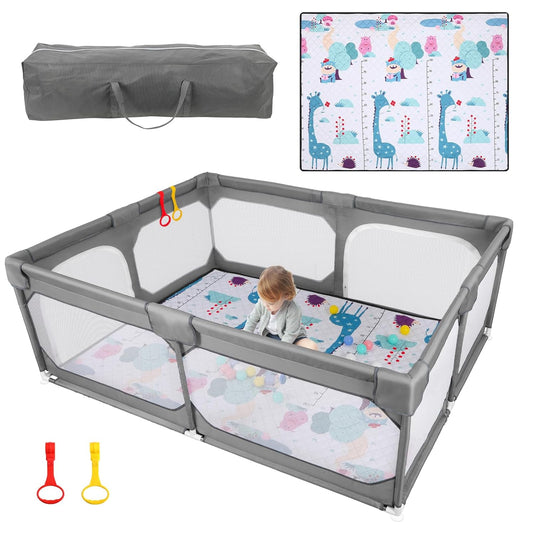 Fodable Anti-Fall Baby Playpen, Sturdy Safety Yard for Indoor Outdoor Fun!
