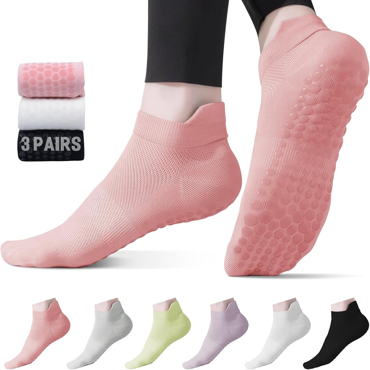 Non-Slip Yoga Socks for Women - Grip for Pilates & More!