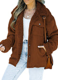 Trendy Corduroy Sherpa Jacket for Women - Perfect Winter Outerwear