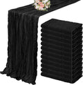 12 Pack Cheesecloth Table Runner 10FT Black - Boho Gauze Wedding Decor