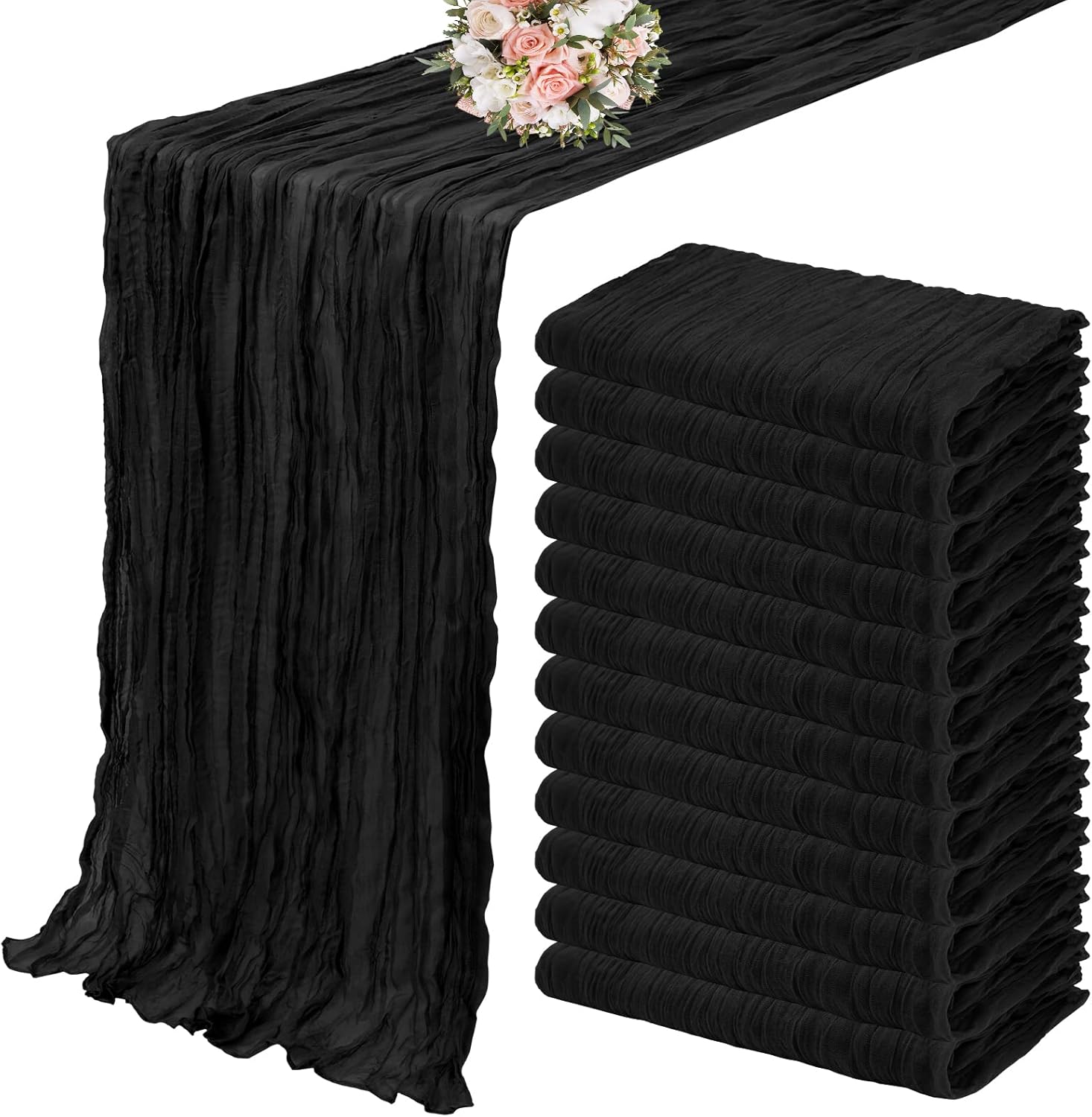 12 Pack Cheesecloth Table Runner for Elegant Party Decor