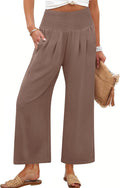 Womens Wide Leg High Waisted Palazzo Pants - Lightweight Summer