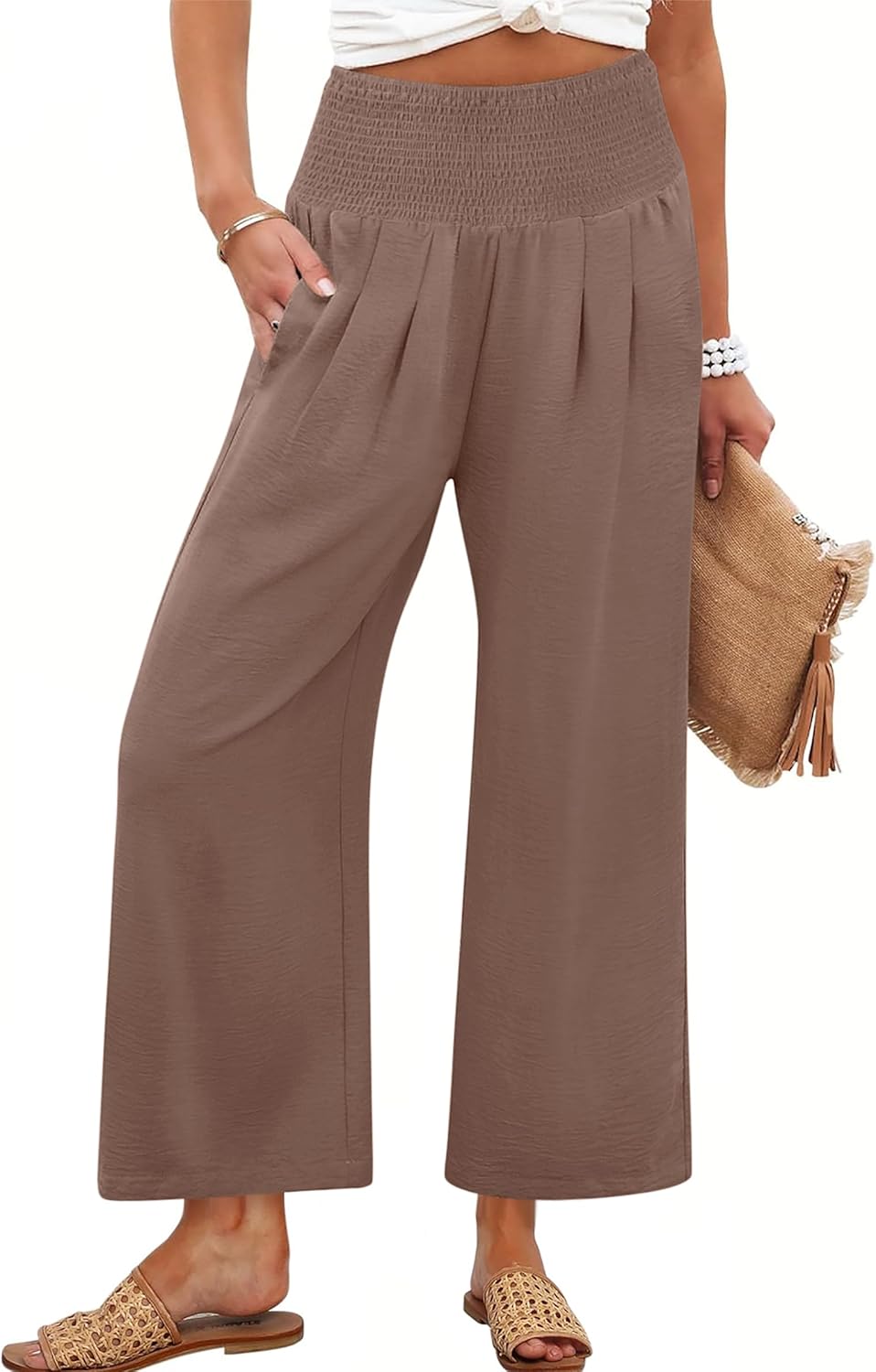 Wide Leg High Waisted Palazzo Pants for Summer Comfort