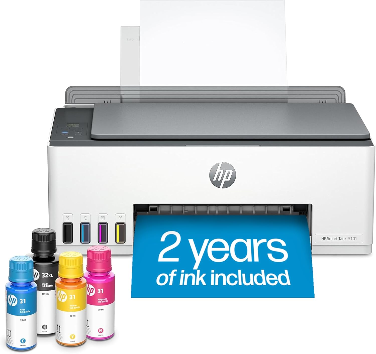 HP 5101 Wireless Ink Tank Printer - 2 Years Ink, Best for Home