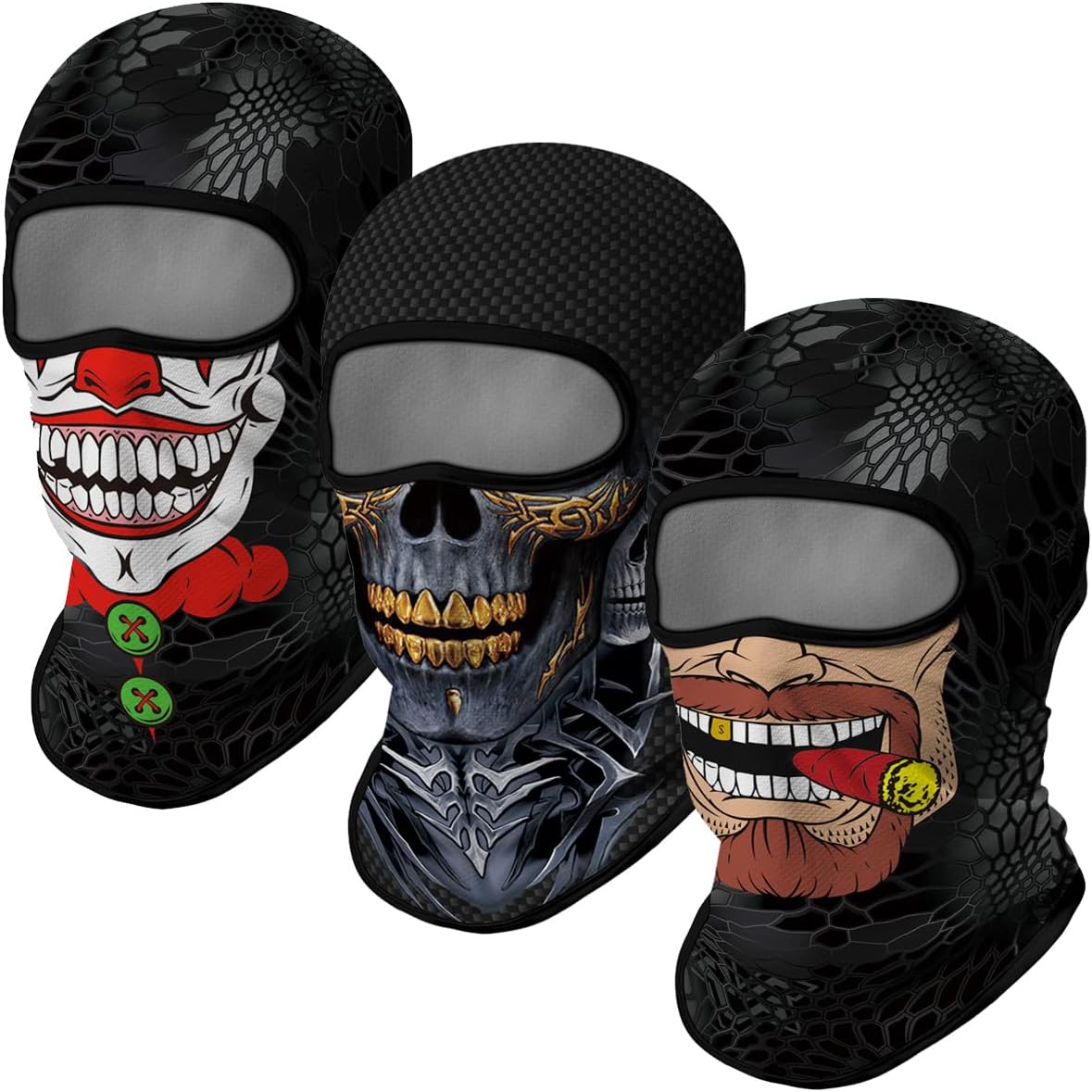 Red Plume UV Full Face Ski Mask Set