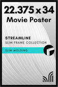 22x34 Poster Frame with Polished Plexiglass - Slim Black Frame