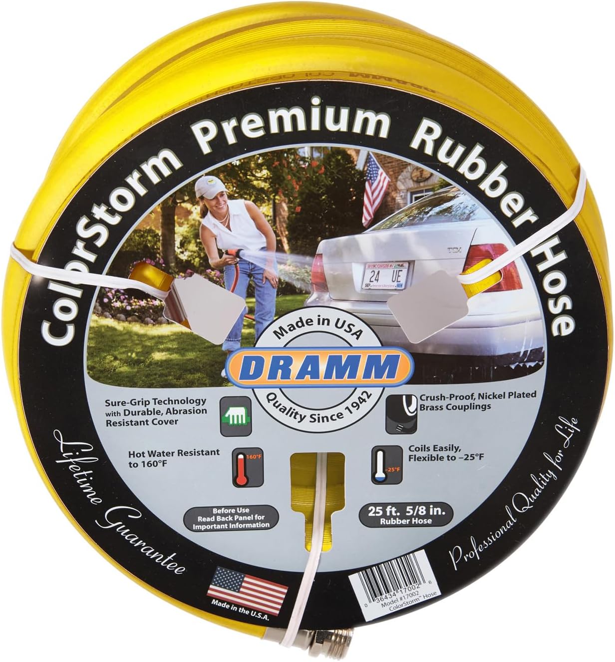 Dramm ColorStorm Premium Rubber Garden Hose - No Kink, Leak Proof