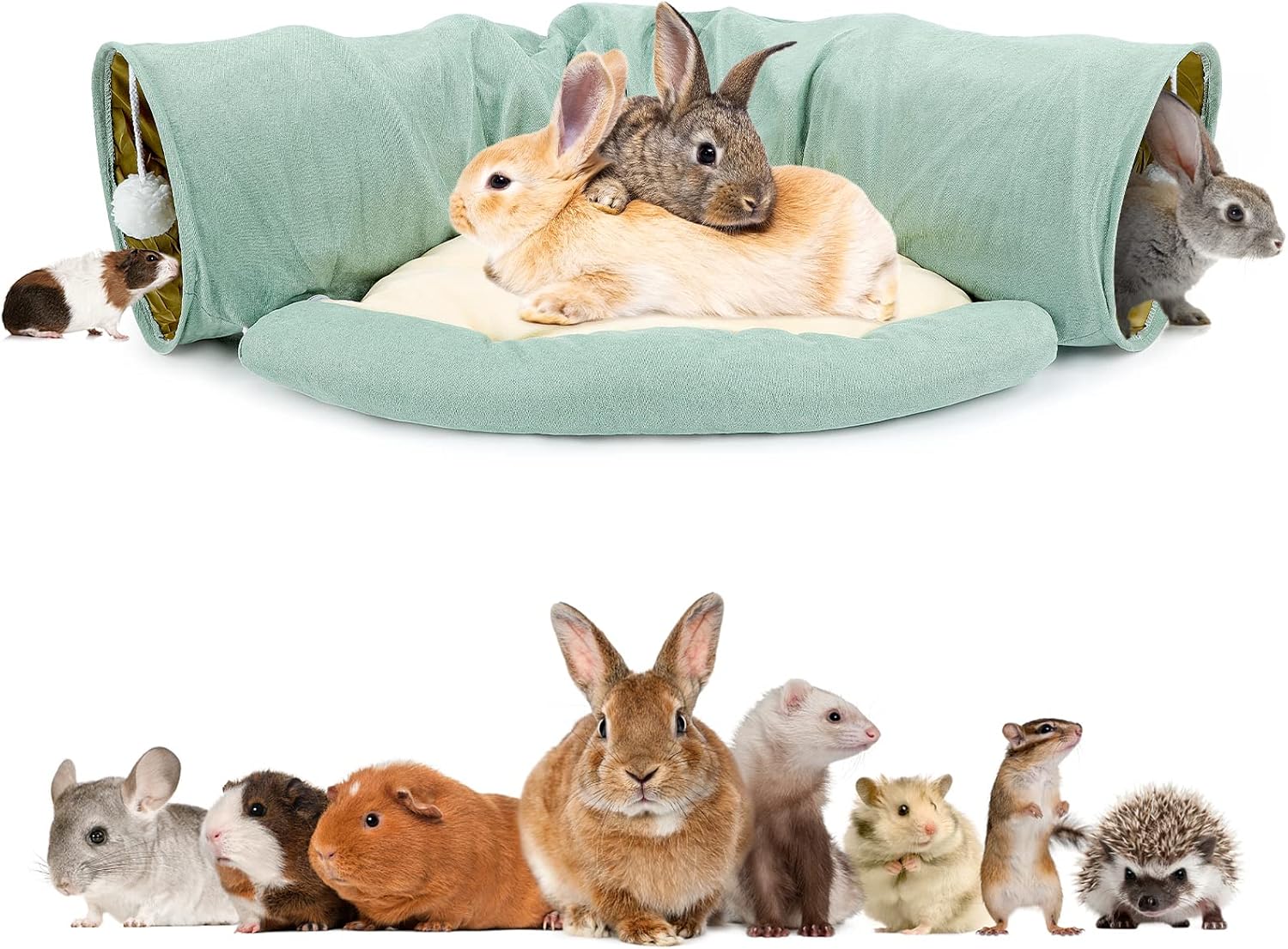 BWOGUE Bunny Tunnel Bed for Cats, Kittens, and Small Pets