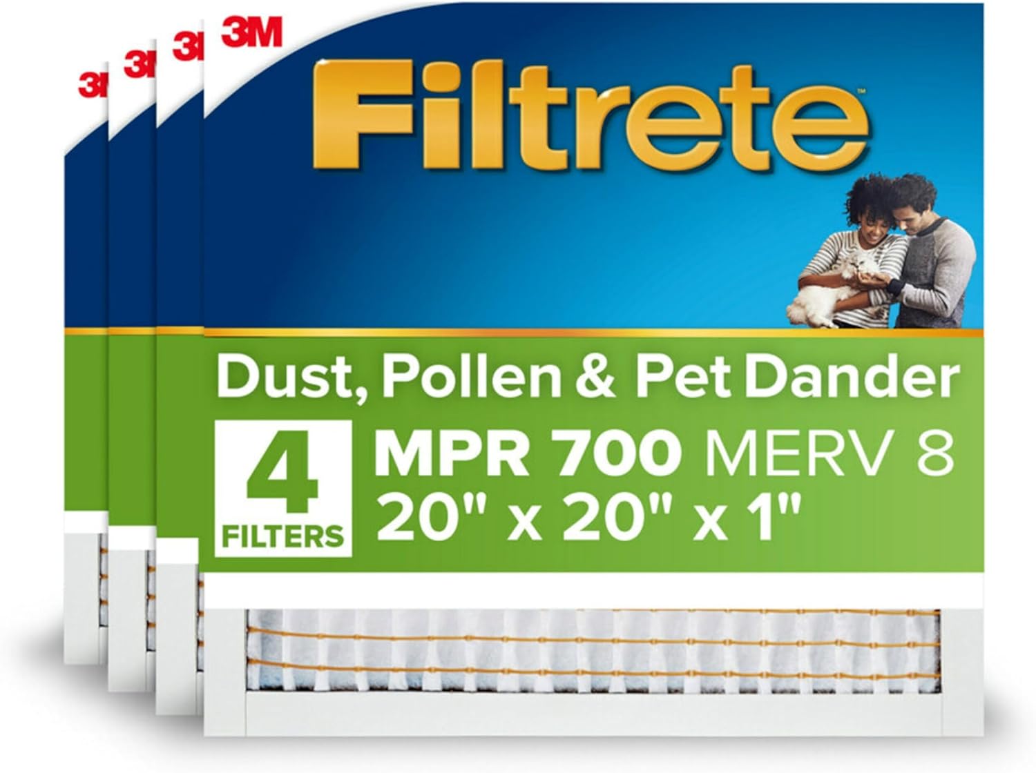 Filtrete MERV 8 Air Filter 4-Pack - Fight Pollen & Pet Dander