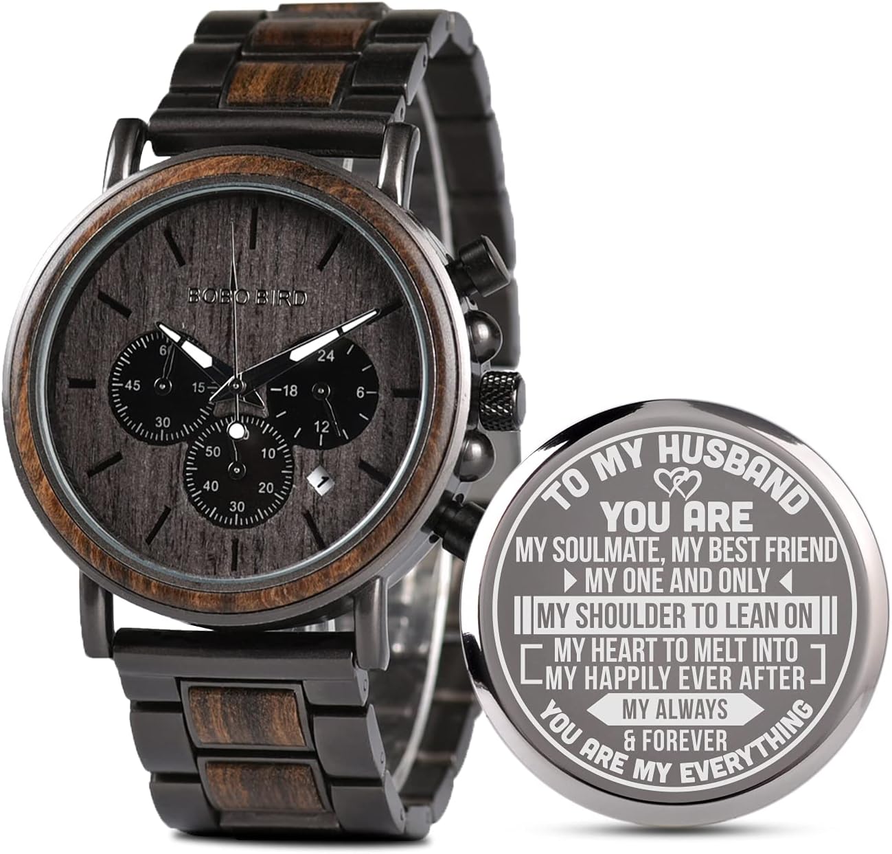 Personalized Engraved Wooden Watch for Boyfriend or Husband